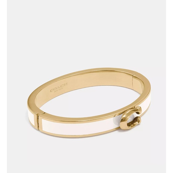 NWT COACH Signature Push Hinged Bangle - Picture 1 of 8